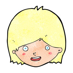 cartoon happy female face