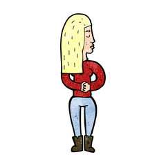 cartoon woman ignoring