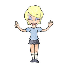 cartoon pretty girl with idea