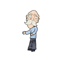 cartoon lonely old man