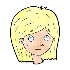 cartoon happy female face