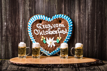 Gruß vom Oktoberfest Lebkuchenherz Karte 