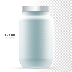 Template of glass jar on a white background.