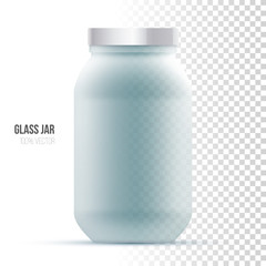 Template of glass jar on a white background.