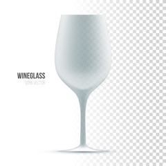 Template of wineglass on transparent background.