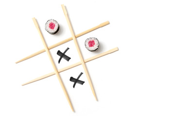 sushi rolls with ingredients