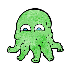 cartoon alien squid face
