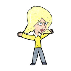 cartoon woman gesturing