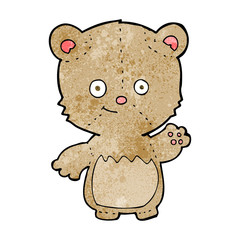 cartoon teddy bear waving