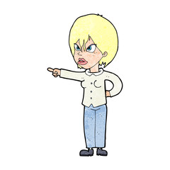 cartoon woman accusing