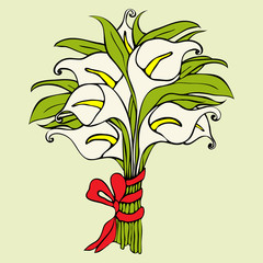 Gift bouquet of seven calla lilies