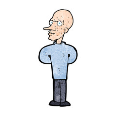 cartoon evil bald man