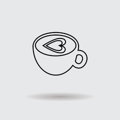 Flat coffee cup design icon