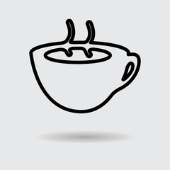Flat coffee cup design icon