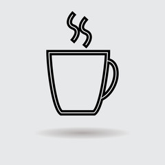 Flat coffee cup design icon