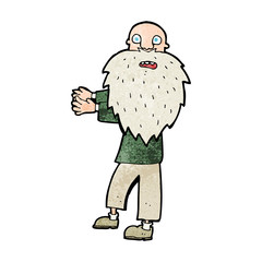 cartoon bearded old man