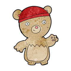 cartoon teddy bear wearing hat