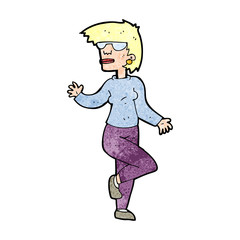 cartoon woman waving