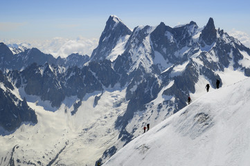 Obraz premium Alpiniści z Mont Blanc