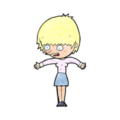 cartoon woman panicking