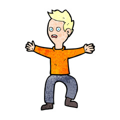 cartoon man panicking