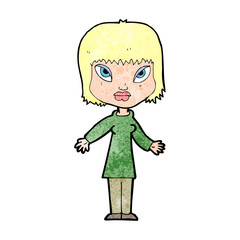 cartoon woman with open arms