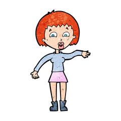 cartoon surprised woman