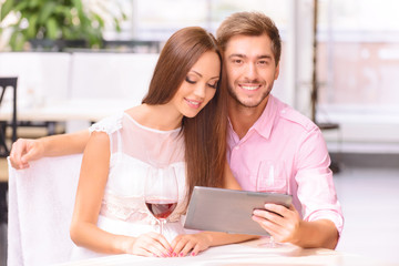 Happy couple relaxing together 