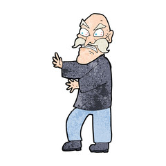 cartoon angry old man