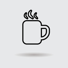 Flat coffee cup design icon