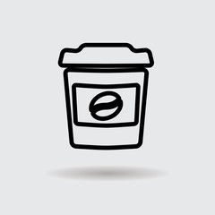 Flat coffee cup design icon