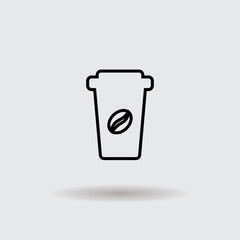 Flat coffee cup design icon