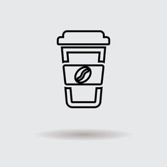 Flat coffee cup design icon
