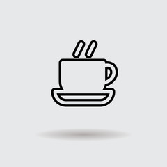 Flat coffee cup design icon