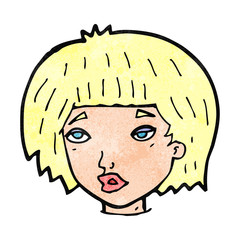 cartoon bored looking woman