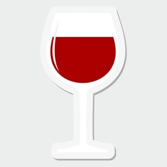 Glass of wine, sticker