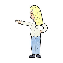 cartoon woman pointing