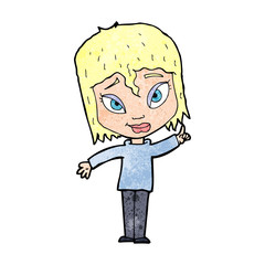 cartoon woman with idea