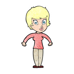 cartoon woman shrugging shoulders