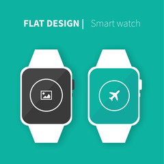 smart watch in flat ui design vector