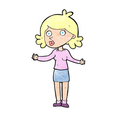cartoon confused woman