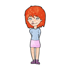 cartoon happy woman
