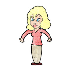 cartoon woman shrugging shoulders