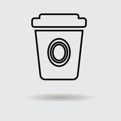  Flat coffee cup design icon
