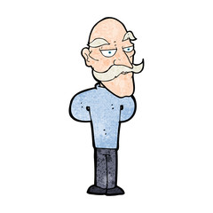 cartoon old man with mustache