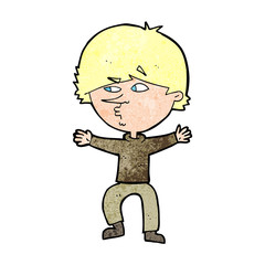 cartoon suspicious man