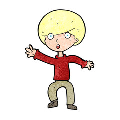 cartoon panicking boy