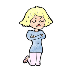 cartoon annoyed woman