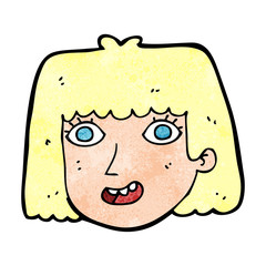 cartoon happy female face