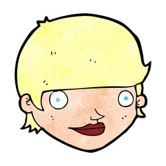 cartoon happy female face